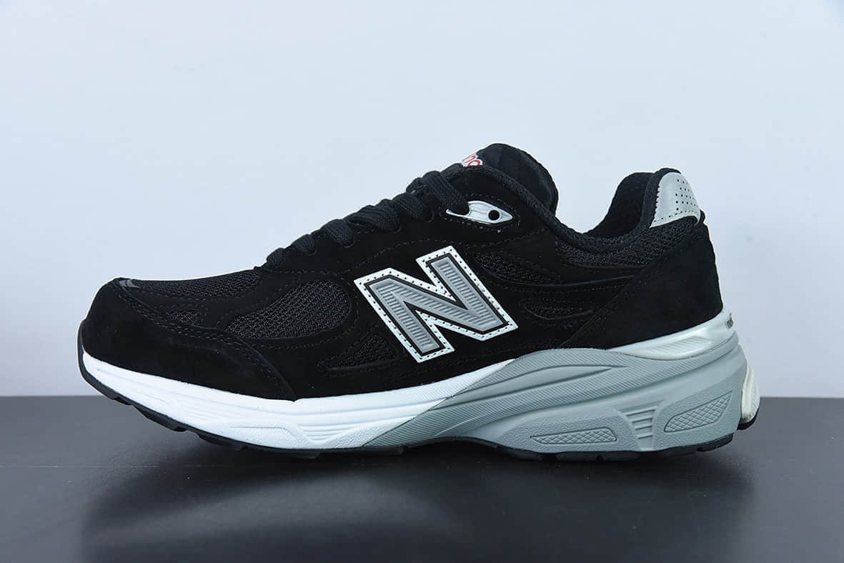 新百伦New Balance Made in USA M990V3 三代黑灰红银3M系列美产血统经典复古休闲运动百搭老爹跑步鞋纯原版本 货号：M990BS3