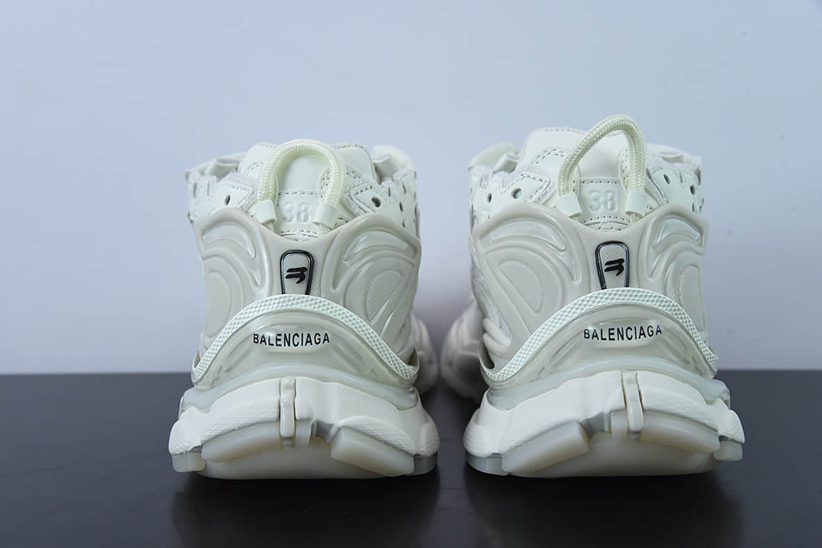 巴黎世家BALENCIAGA Runner SneakerWhiteOrangeBlack巴黎世家7.0解构破坏白橙黑慢跑系列低帮复古野跑潮流姥爹风百搭休闲运动慢跑鞋纯原版本 货号：677402 W1RB2 2155