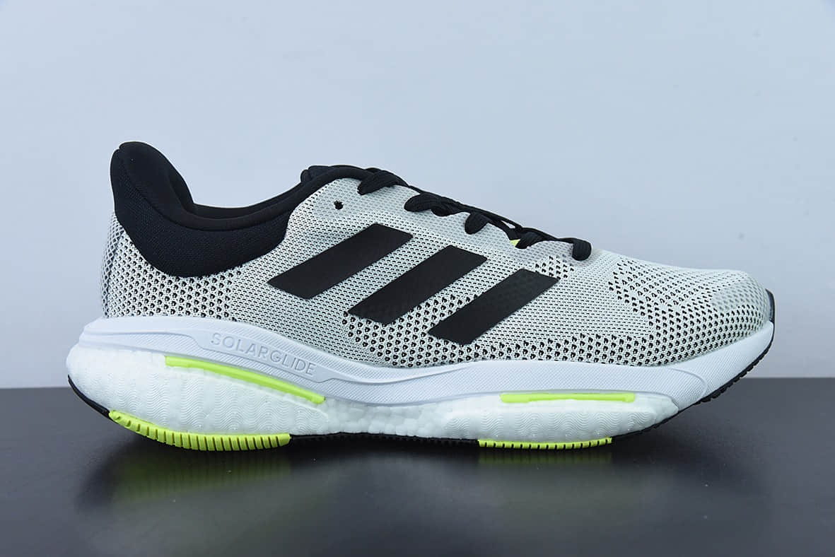 阿迪达斯Adidas Solar Glide 5 阿迪灰黑绿随心畅跑系列透气缓震爆米花跑鞋纯原版本 货号：GX5472