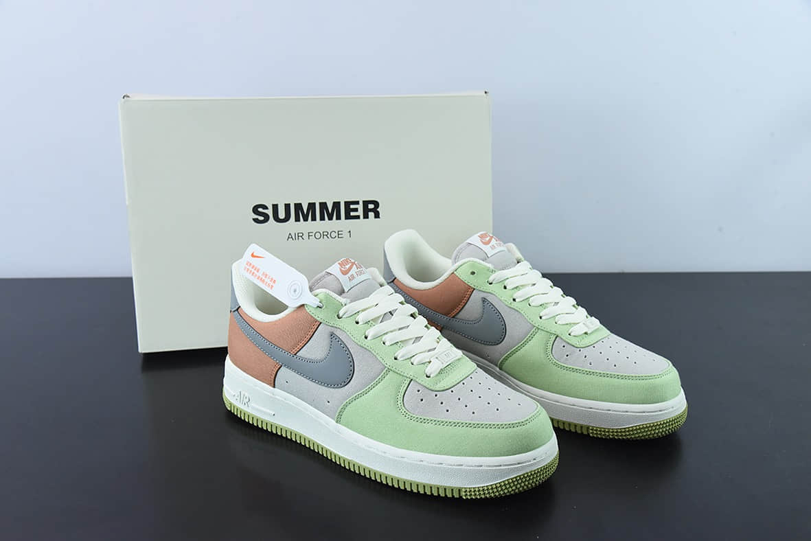 耐克Nike Air Force 1'07 Low 灰青色布面空军一号低帮休闲板鞋纯原版本 货号：DG2296-015