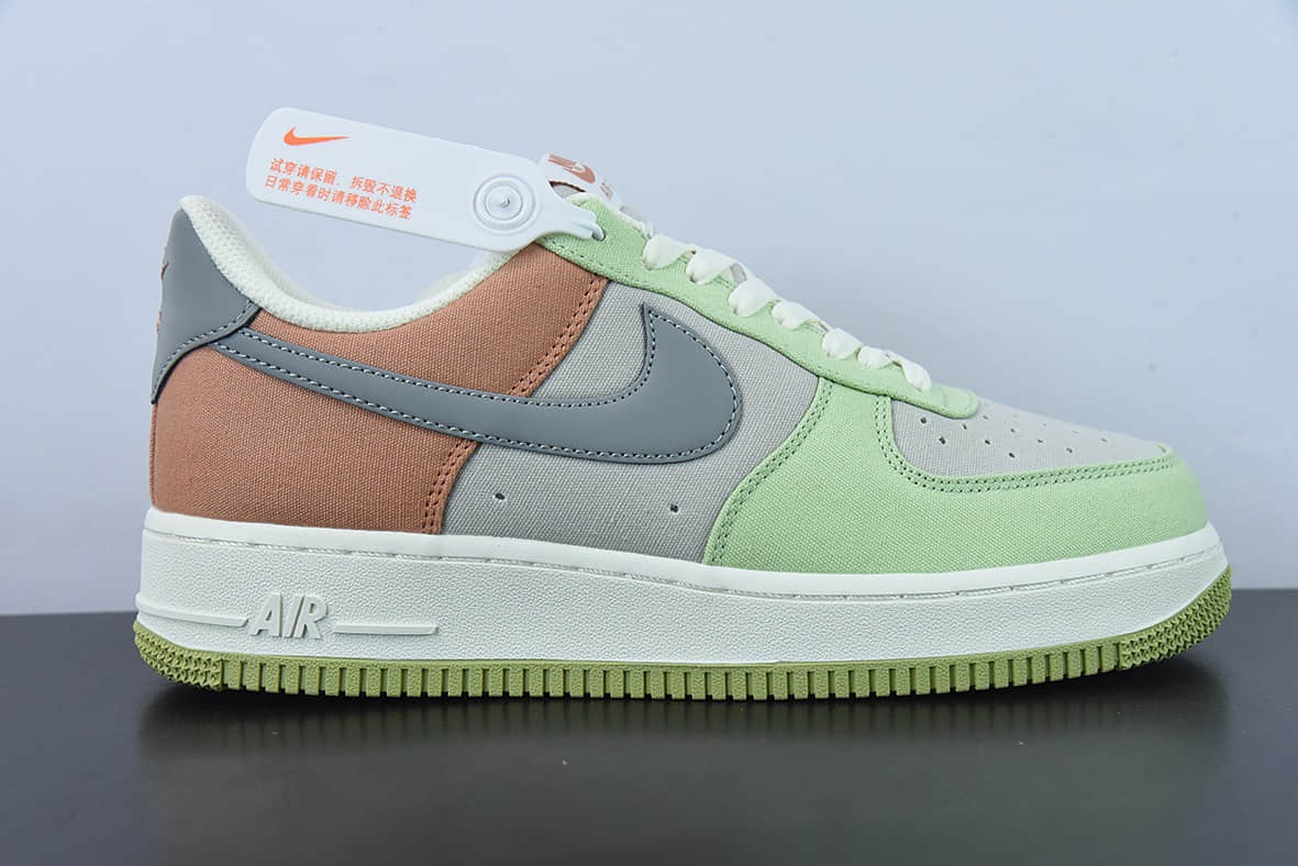 耐克Nike Air Force 1'07 Low 灰青色布面空军一号低帮休闲板鞋纯原版本 货号：DG2296-015