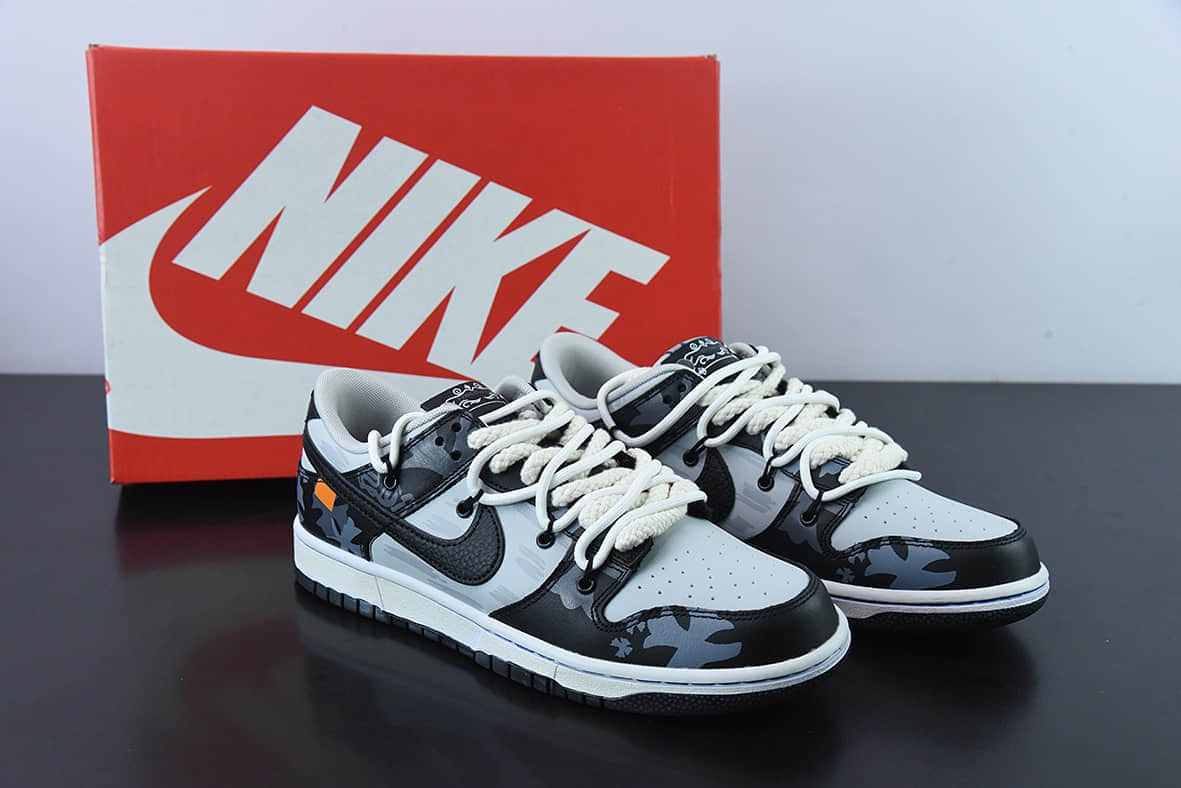 耐克Nike SB Dunk low 哥特十字架熊猫解构黑灰SB扣碎篮板时尚休闲板鞋纯原版本 货号：DD3363-002