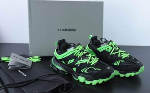 巴黎世家Balenciaga3.0 Track.2 Open Sneaker 巴黎世家3.0 黑绿三代户外概念鞋纯原版本 货号：542436W3RL11035