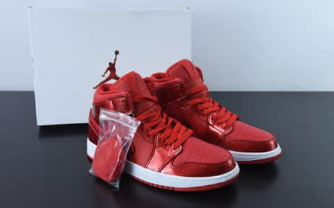 乔丹Air Jordan AJ1 Mid 红色漆皮中帮复古篮球鞋纯原版本 货号：DH5894-600