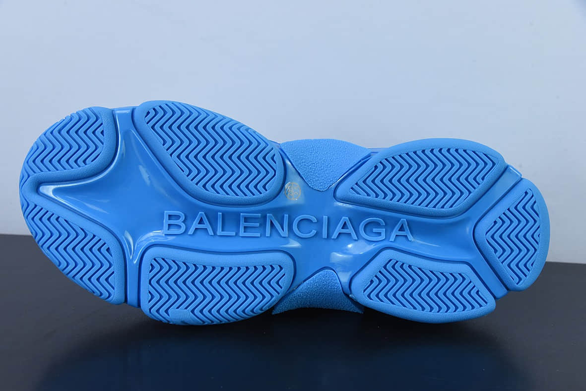 巴黎世家Balenciaga Adidas x Balenciaga Triple S 天蓝三条杠巴黎世家联名老爹鞋纯原版本 货号：710021 W2FW1 1003