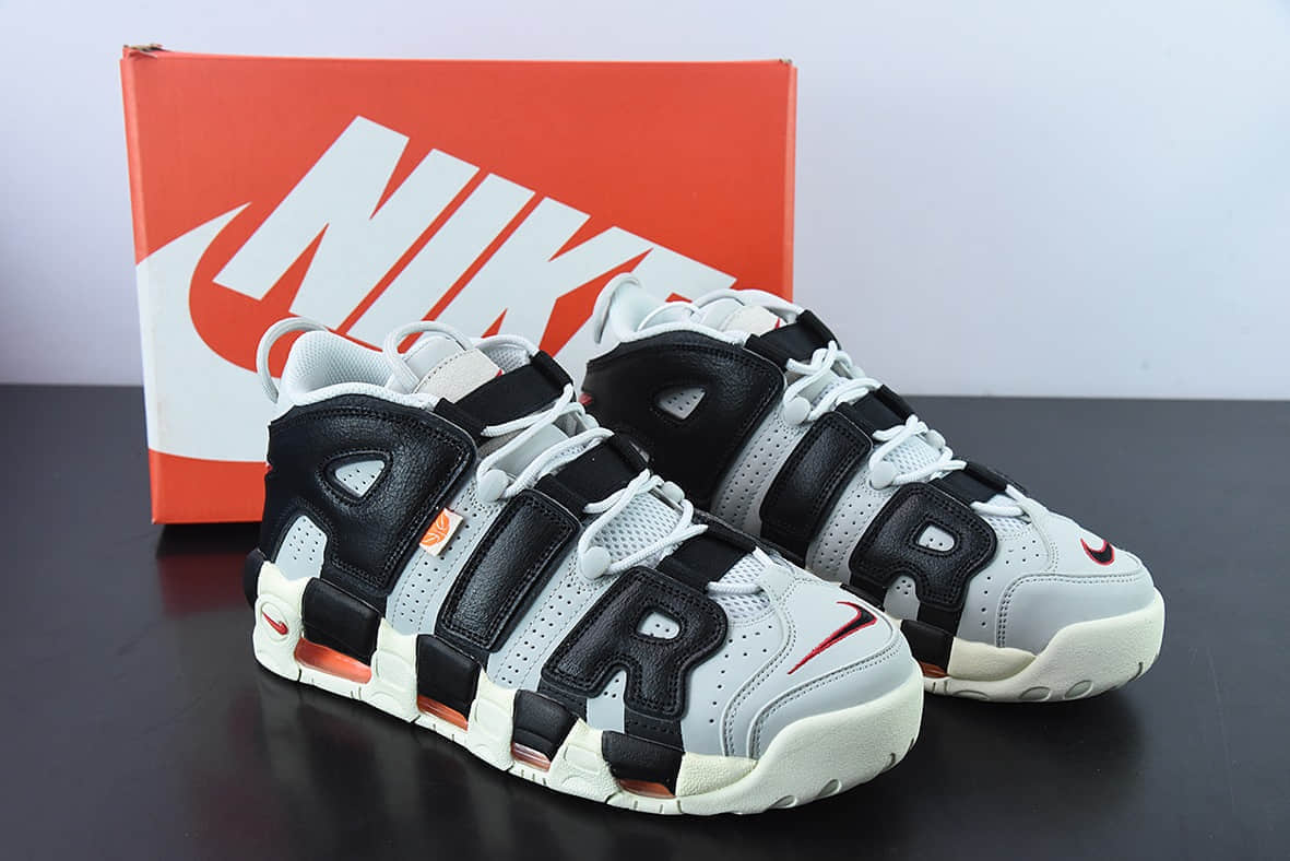 耐克Nike Air More Uptempo 皮蓬大AIR复古灰黑橙篮球鞋纯原版本 货号：DX3360-001