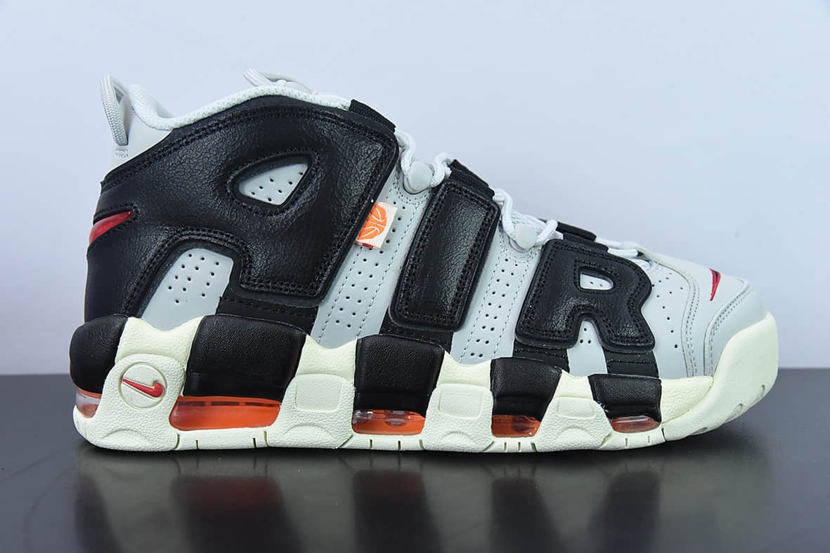 耐克Nike Air More Uptempo 皮蓬大AIR复古灰黑橙篮球鞋纯原版本 货号：DX3360-001