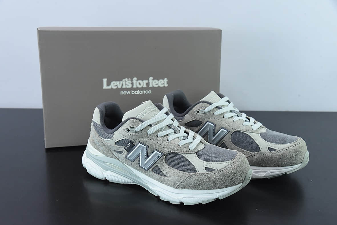 新百伦New Balance Levi's x New Balance NB990V3 李维斯联名灰牛仔第三代总统复古慢跑鞋纯原版本 货号：M990LV3