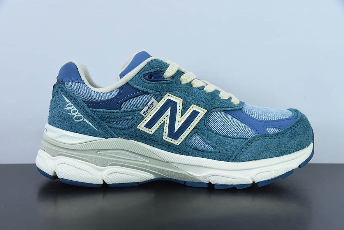 新百伦Levi's x New Balance NB990V3 李维斯联名蓝牛仔第三代总统复古慢跑鞋纯原版本 货号：M990LI3