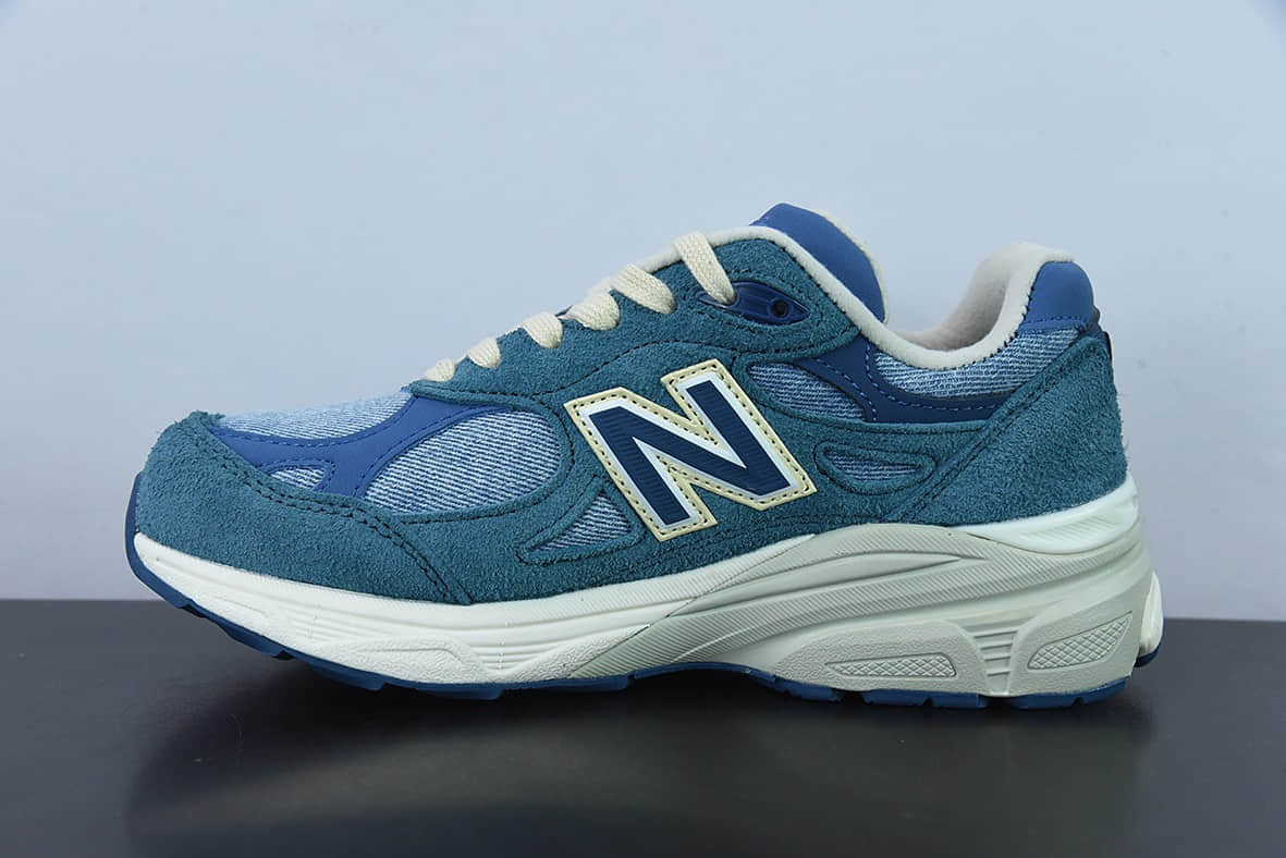 新百伦Levi's x New Balance NB990V3 李维斯联名蓝牛仔第三代总统复古慢跑鞋纯原版本 货号：M990LI3