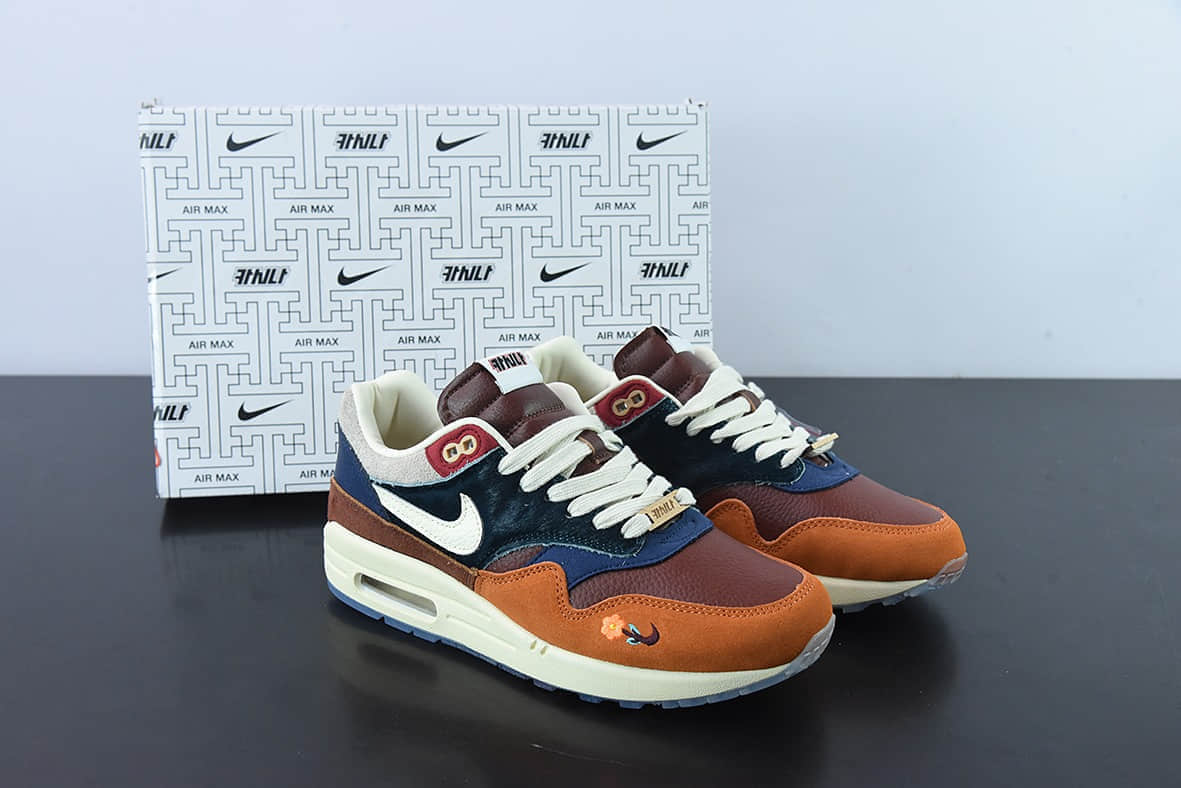 耐克Nike Kasina x Nike Air Max 1 SP Won-Ang 棕蓝鸳鸯复古休闲跑步鞋纯原版本 货号：DQ8475-800