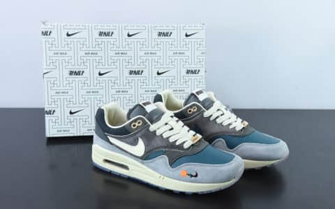 耐克Nike KASINA x Air Max 1Won-Ang Grey初代灰蓝鸳鸯复古气垫百搭休闲运动慢跑鞋纯原版本 货号：DQ8475-001