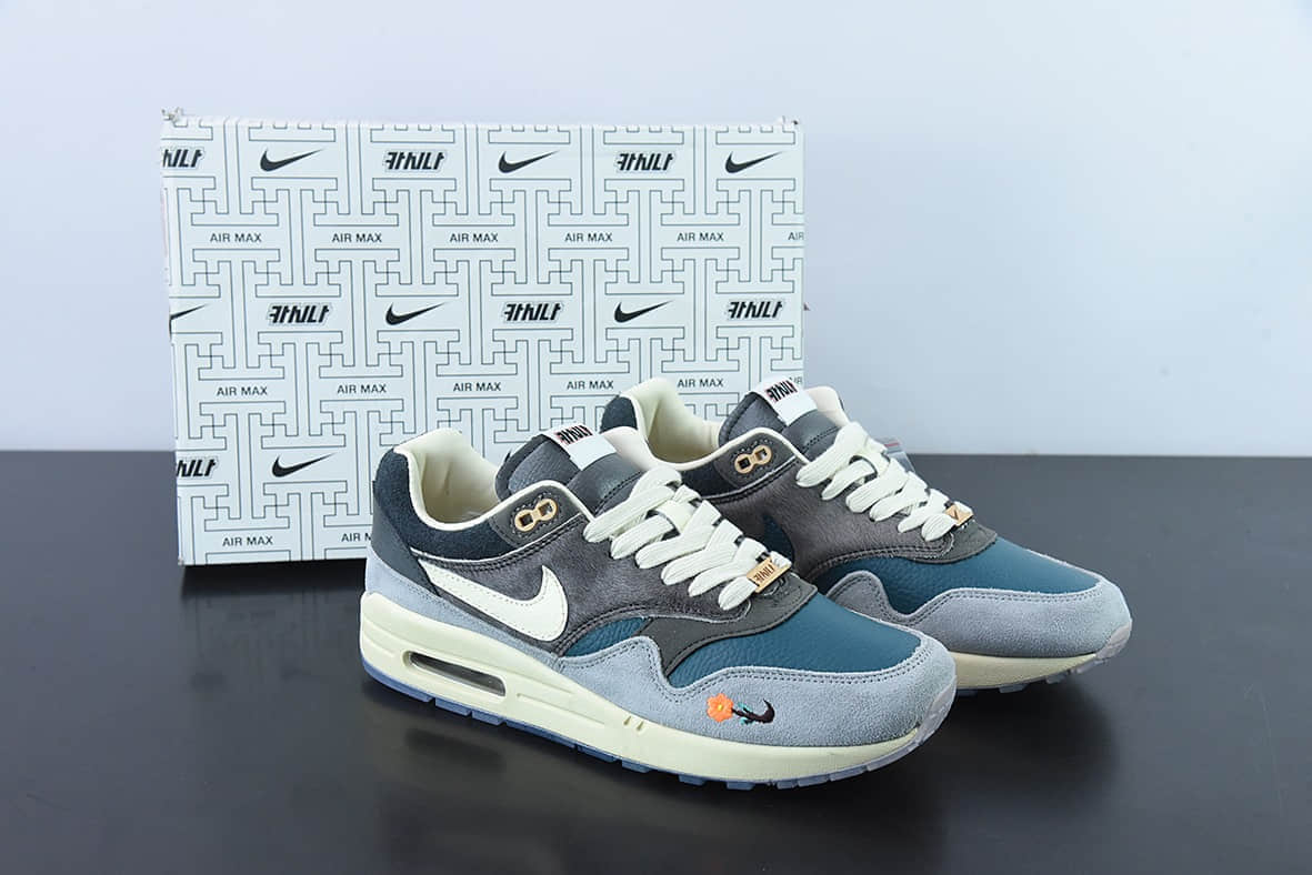 耐克Nike KASINA x Air Max 1Won-Ang Grey初代灰蓝鸳鸯复古气垫百搭休闲运动慢跑鞋纯原版本 货号：DQ8475-001