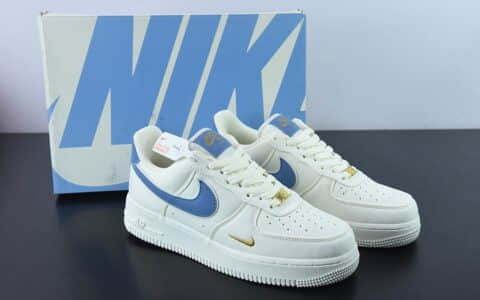 耐克Nike Air Force 1 '07 Low 白蓝金帆布空军一号低帮休闲板鞋纯原版本 货号：MN5696-209