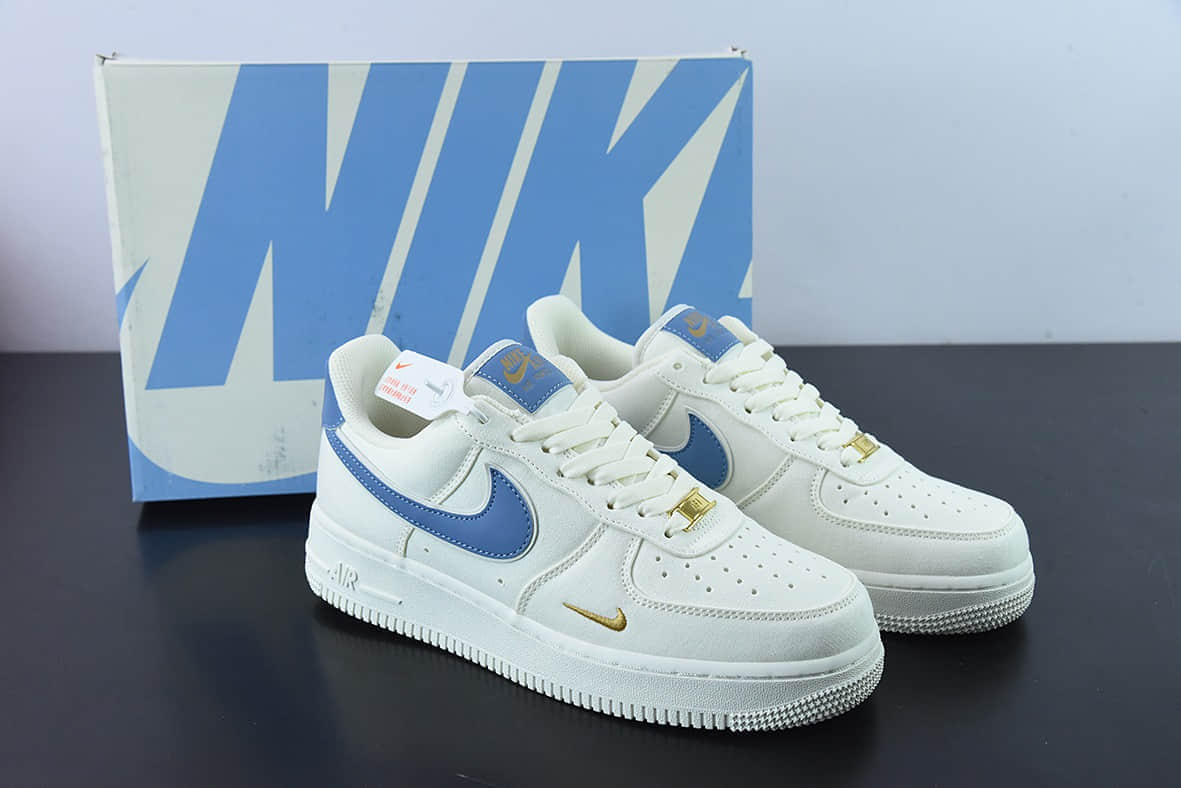 耐克Nike Air Force 1 '07 Low 白蓝金帆布空军一号低帮休闲板鞋纯原版本 货号：MN5696-209