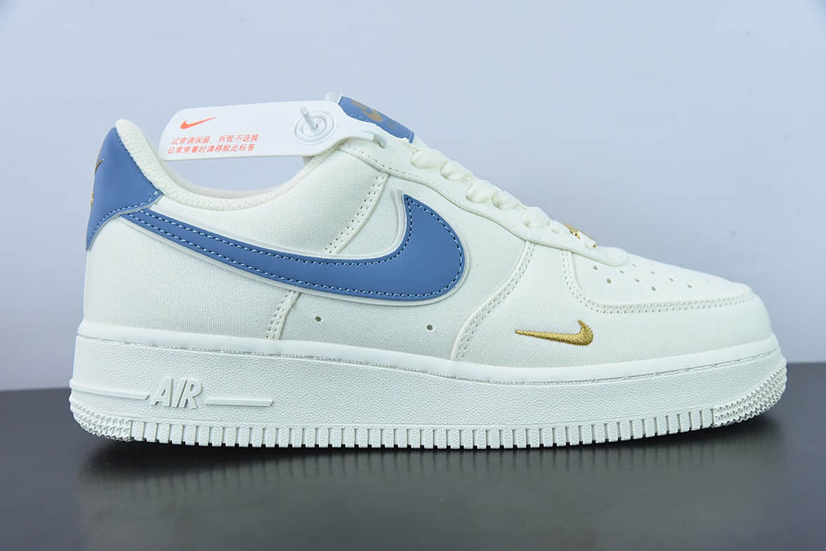 耐克Nike Air Force 1 '07 Low 白蓝金帆布空军一号低帮休闲板鞋纯原版本 货号：MN5696-209