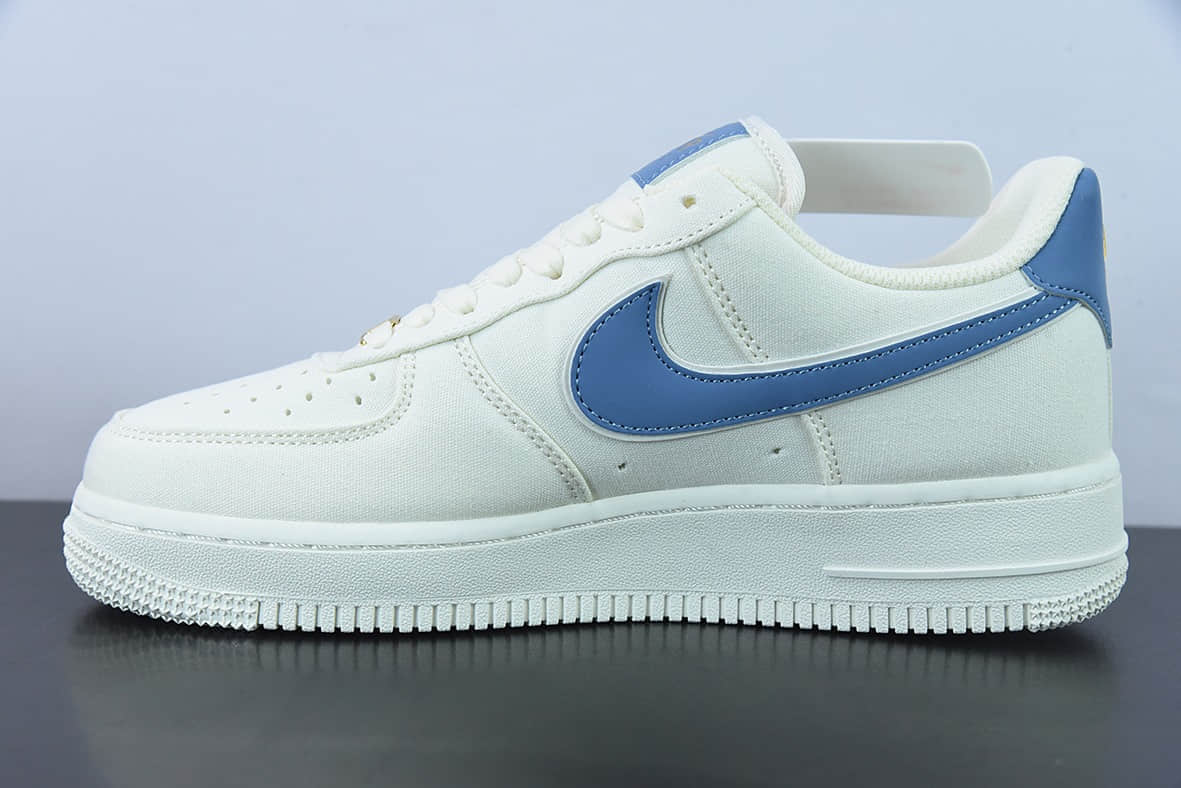 耐克Nike Air Force 1 '07 Low 白蓝金帆布空军一号低帮休闲板鞋纯原版本 货号：MN5696-209