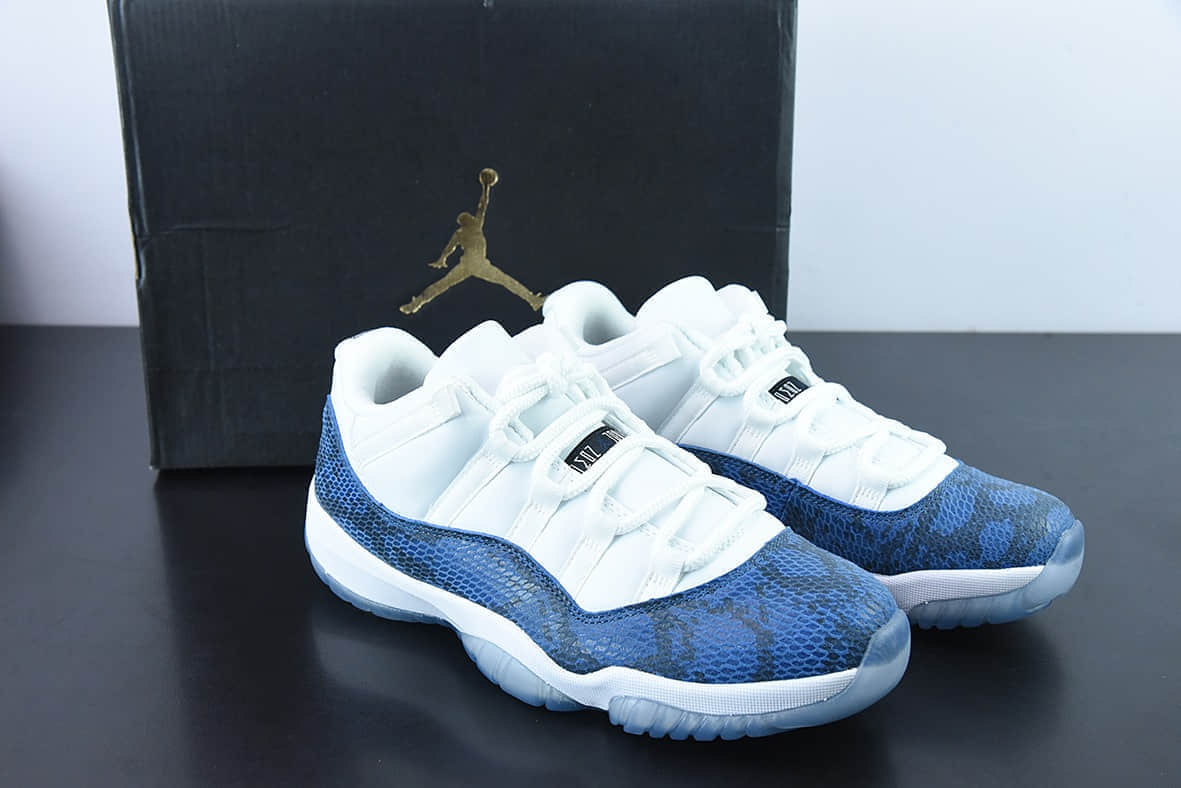 乔丹Air Jordan 11 Retro Low AJ11蓝蛇低帮篮球鞋纯原版本 货号：CD6846-102