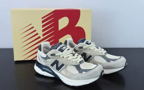 新百伦New Balance Made in USA M990V3 三代系列卡其深蓝低帮美产血统经典复古休闲运动百搭老爹跑步鞋纯原版本 货号：M990AD3