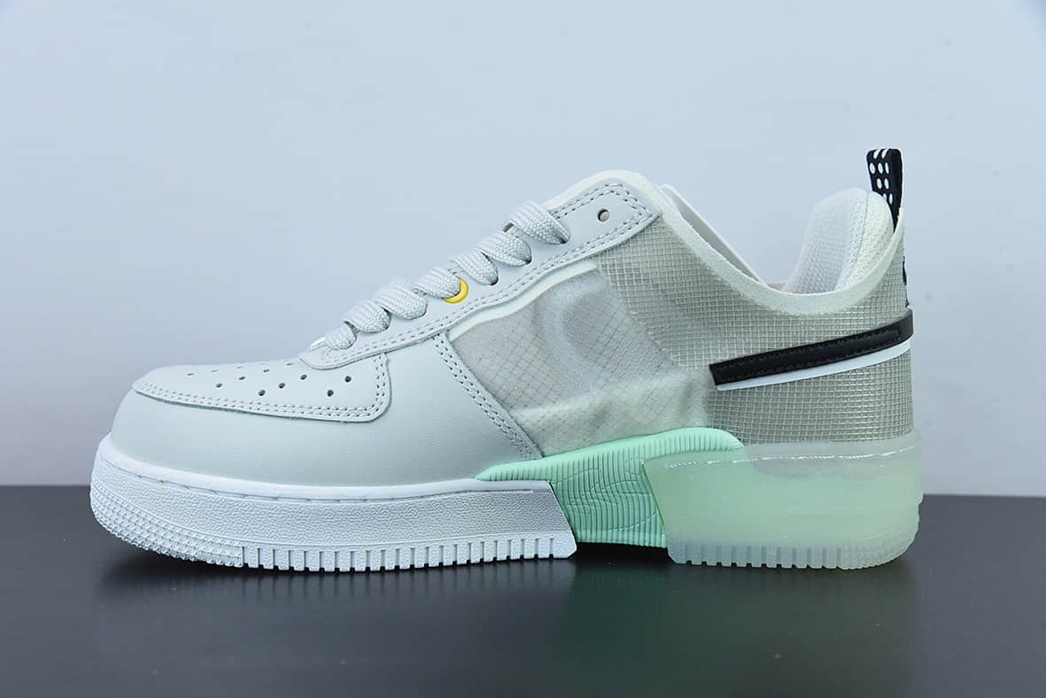 耐克Nike Air Force 1 Low 灰绿双勾解构空军一号低帮运动休闲百搭板鞋纯原版本 货号：DM0573-001