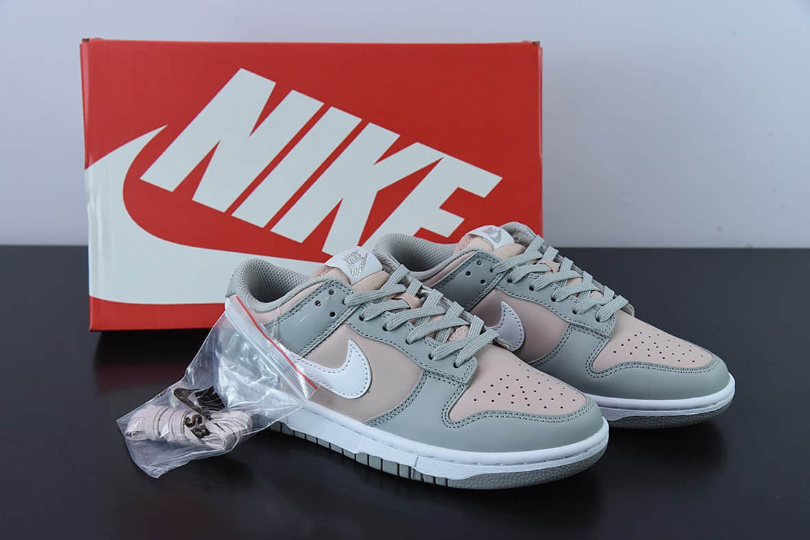 耐克Nike Dunk Low PinkGrey 粉灰拼接复古百搭低帮休闲板鞋纯原版本 货号：DM8329-600