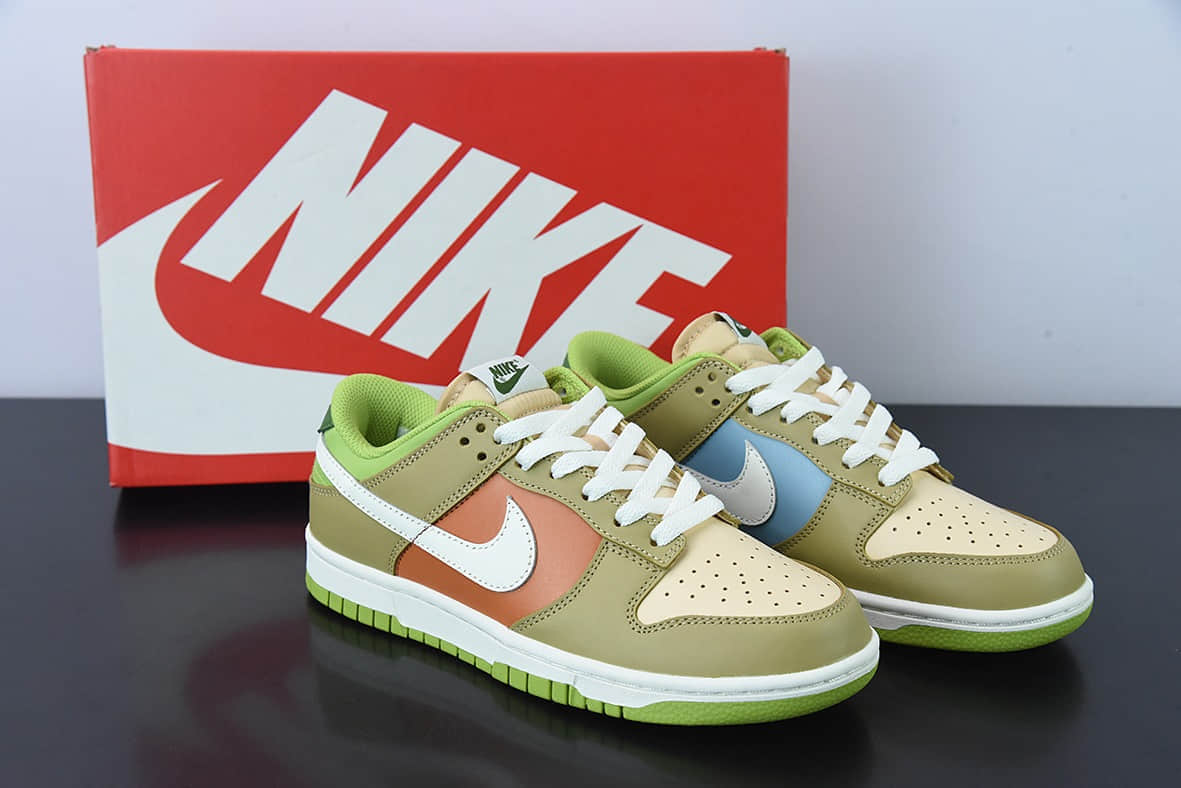 耐克Nike SB Dunk Low 彩色拼接大麦黄 SB低帮运动休闲板鞋纯原版本 货号：DV9108-711