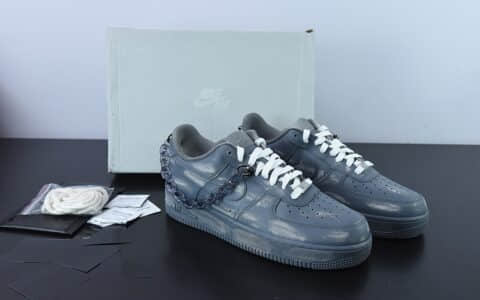 耐克Nike Air Force 1 Low 浸染酒精刮刮乐灰黑链条空军一号低帮休闲板鞋纯原版本 货号：CW2288-111