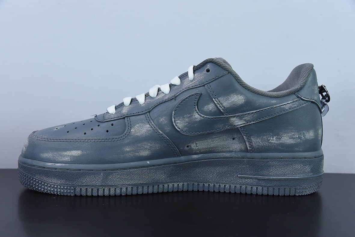 耐克Nike Air Force 1 Low 浸染酒精刮刮乐灰黑链条空军一号低帮休闲板鞋纯原版本 货号：CW2288-111