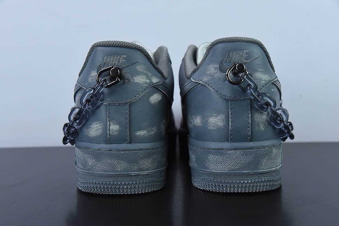 耐克Nike Air Force 1 Low 浸染酒精刮刮乐灰黑链条空军一号低帮休闲板鞋纯原版本 货号：CW2288-111