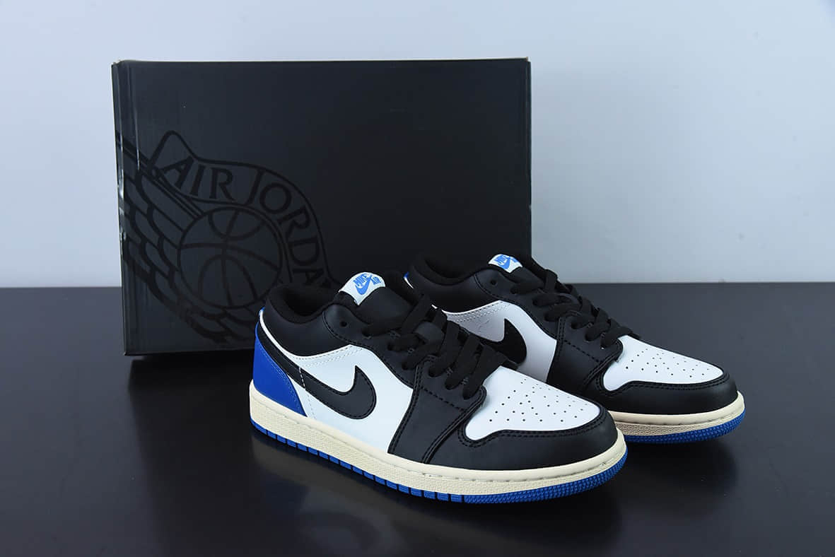 乔丹Air Jordan 1 Low AJ1 乔1黑蓝鬼脸低帮休闲板鞋纯原版本 货号： DM7078-110