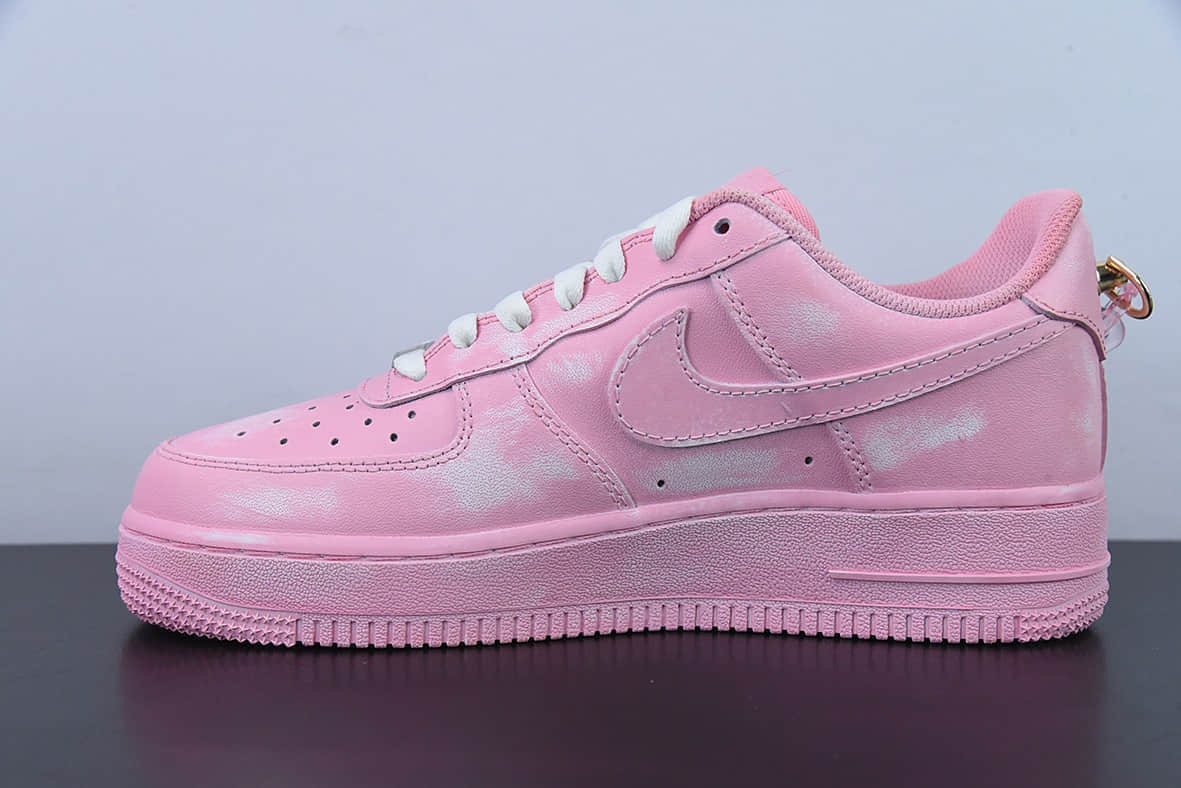 耐克Nike Air Force 1 Low 07 浸染酒精粉色水晶链条刮刮乐空军一号低帮休闲板鞋纯原版本 货号：DD8959-100