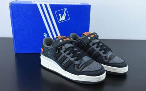 阿迪达斯Adidas Originals Forum 84 Low 罗马系列牛仔炭黑灰橙魔术贴低帮复古系带百搭休闲运动板鞋纯原版本 货号：HQ6335