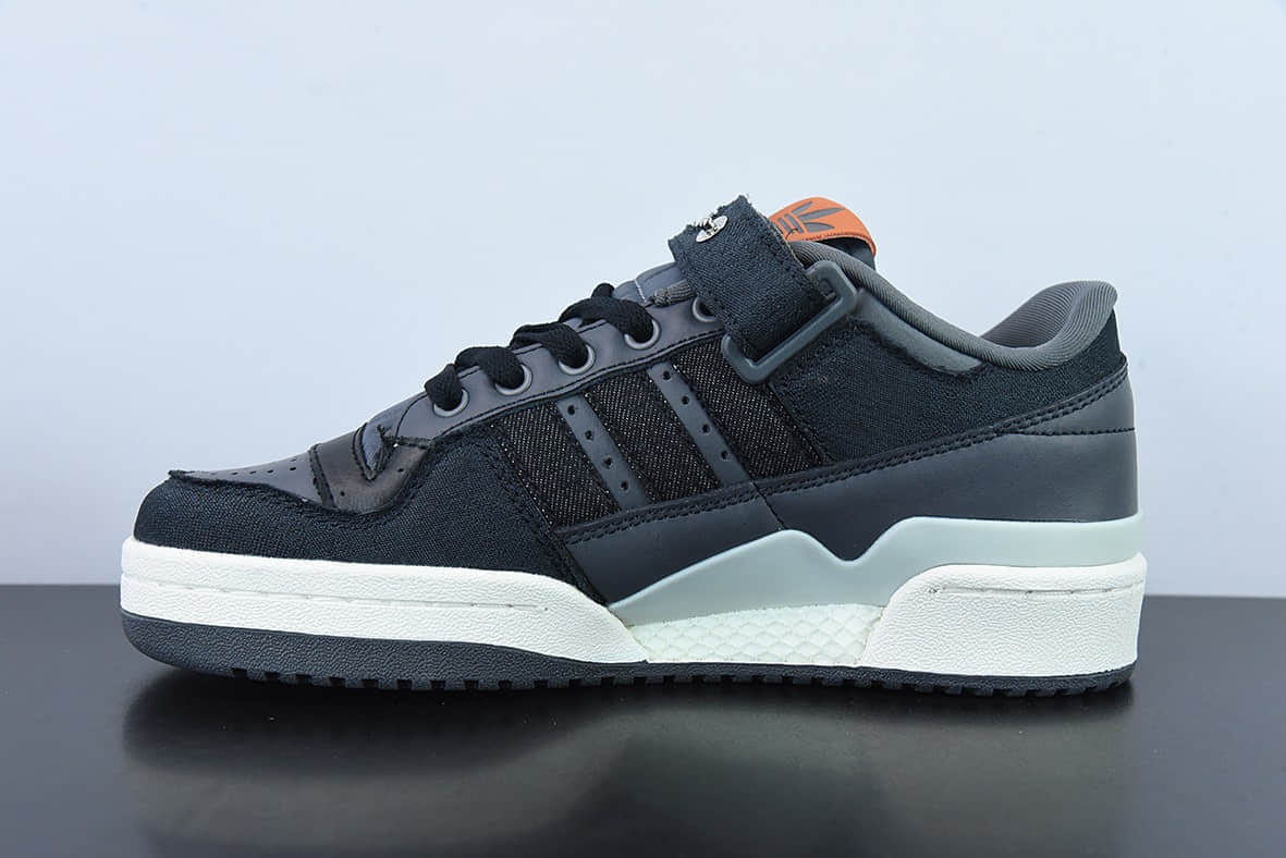 阿迪达斯Adidas Originals Forum 84 Low 罗马系列牛仔炭黑灰橙魔术贴低帮复古系带百搭休闲运动板鞋纯原版本 货号：HQ6335