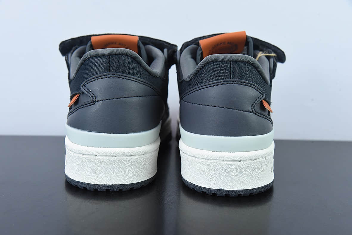 阿迪达斯Adidas Originals Forum 84 Low 罗马系列牛仔炭黑灰橙魔术贴低帮复古系带百搭休闲运动板鞋纯原版本 货号：HQ6335