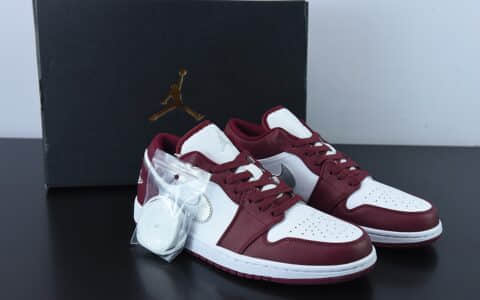 乔丹Air Jordan 1 Low “Bordeaux”AJ1白酒红银勾低帮休闲板鞋纯原版本 货号：553558-615