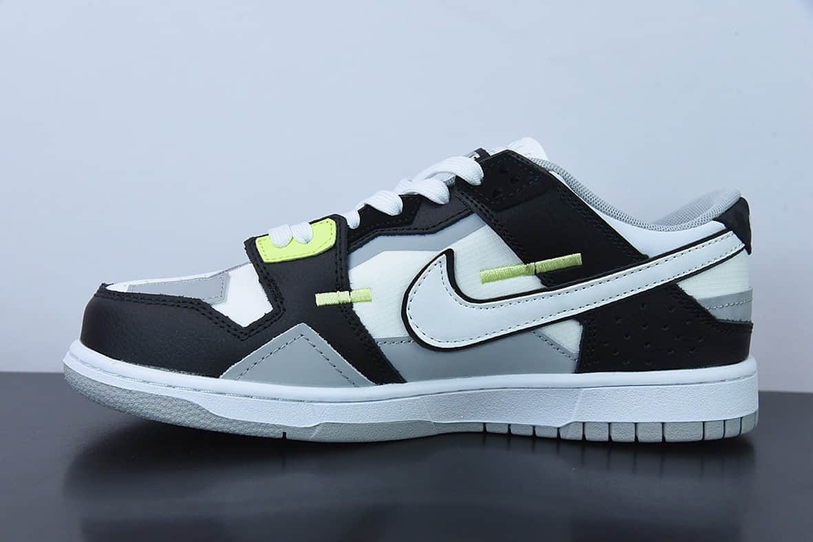 耐克Nike SB Dunk Scrap LowWolf Grey白狼灰黑柠檬黄缝合怪扣篮系列低帮经典百搭休闲运动板鞋纯原版本 货号：DC9723-001