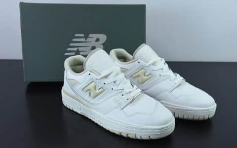 新百伦New Balance BB550系列皮革白乳白黄新平衡皮面中性休闲跑鞋纯原版本 货号：BBW550WS