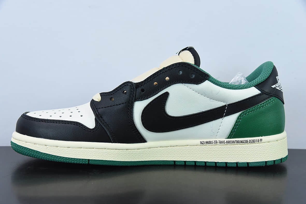 乔丹Air Jordan Travis Scott x Air Jordan 1 Low AJ1 TS联名黑绿倒钩低帮板鞋纯原版本 货号：DM7866- 128