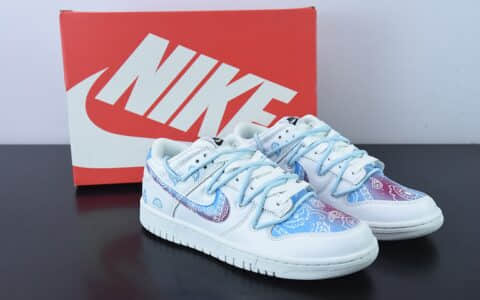 耐克Nike Dunk Low Retro 白蓝腰果花 SB扣碎篮板时尚休闲板鞋纯原版本 货号：DD1503-109