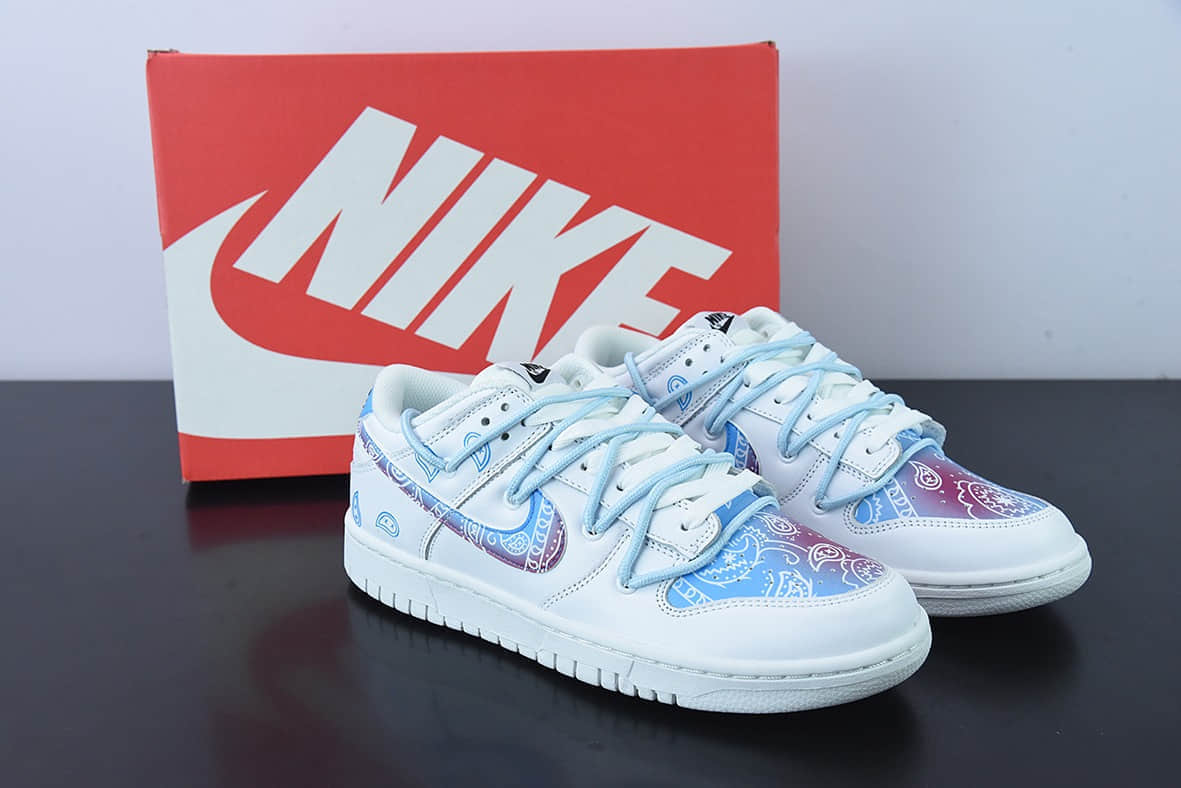 耐克Nike Dunk Low Retro 白蓝腰果花 SB扣碎篮板时尚休闲板鞋纯原版本 货号：DD1503-109