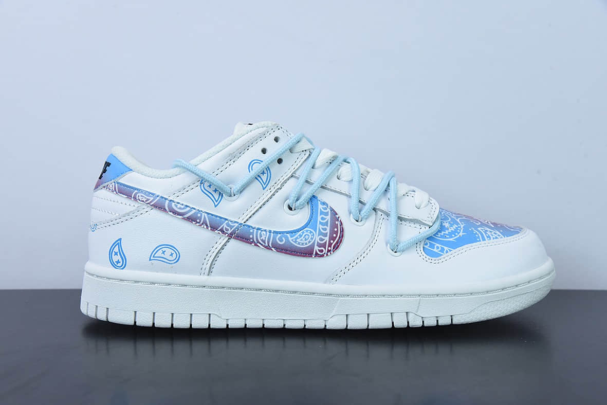耐克Nike Dunk Low Retro 白蓝腰果花 SB扣碎篮板时尚休闲板鞋纯原版本 货号：DD1503-109