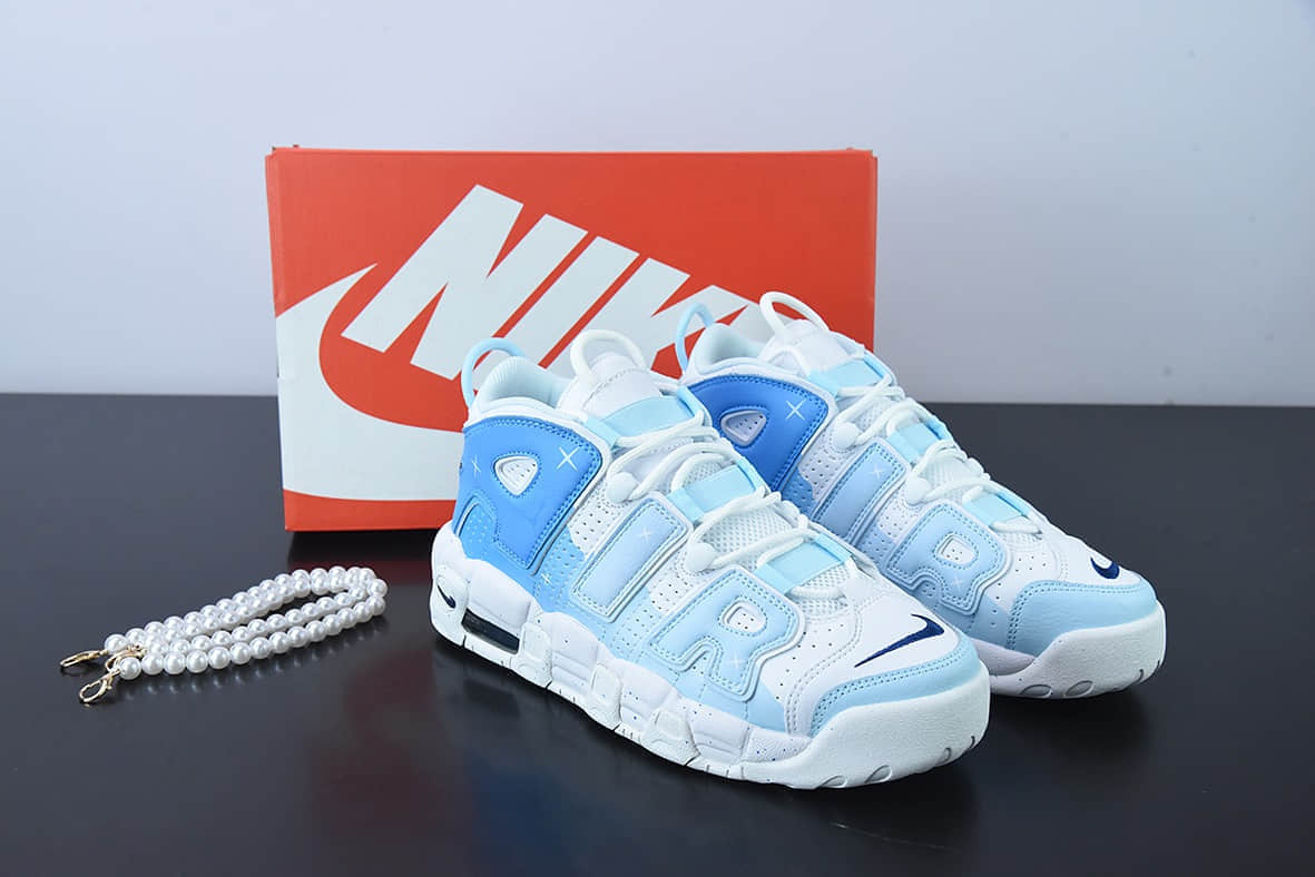 耐克Nike Air More Uptempo96 皮蓬大AIR蓝天白云复古篮球鞋纯原版本 货号：DH9719-100