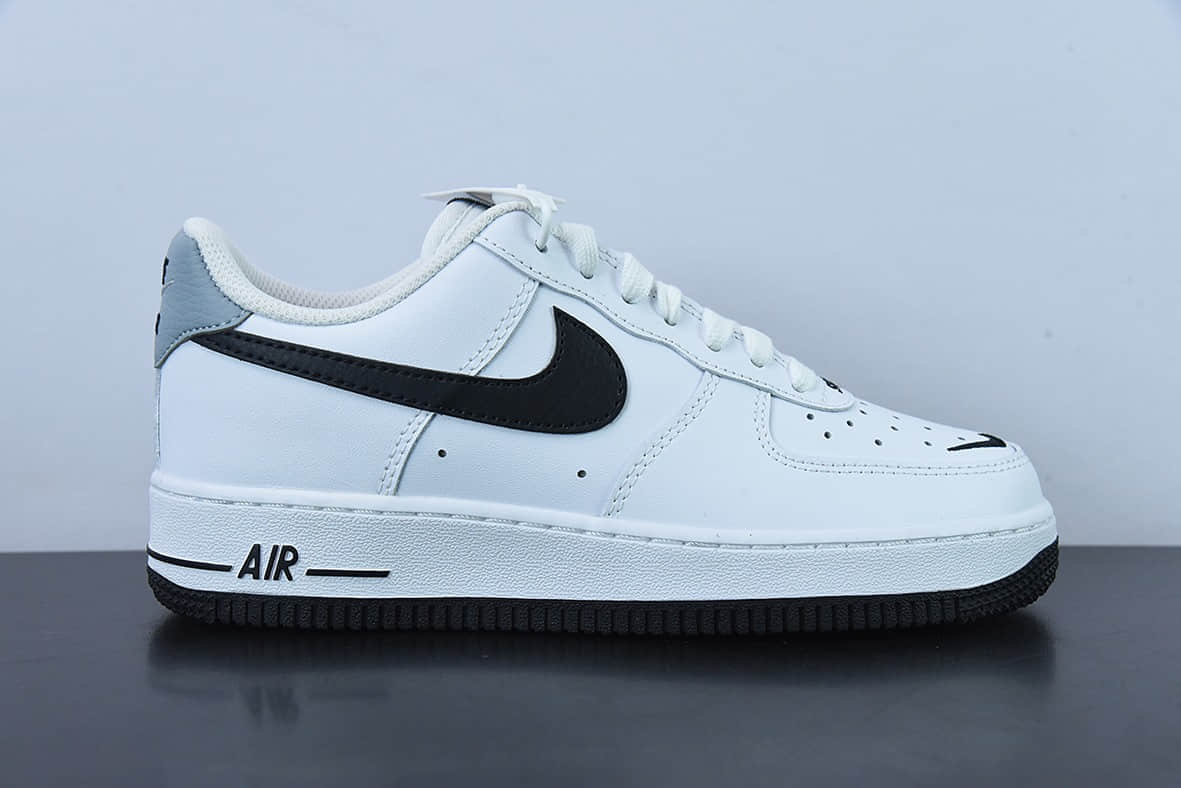 耐克Nike Air Force 1 AF1 白黑灰尾刺绣空军一号低帮休闲板鞋纯原版本 货号：CT5531-100