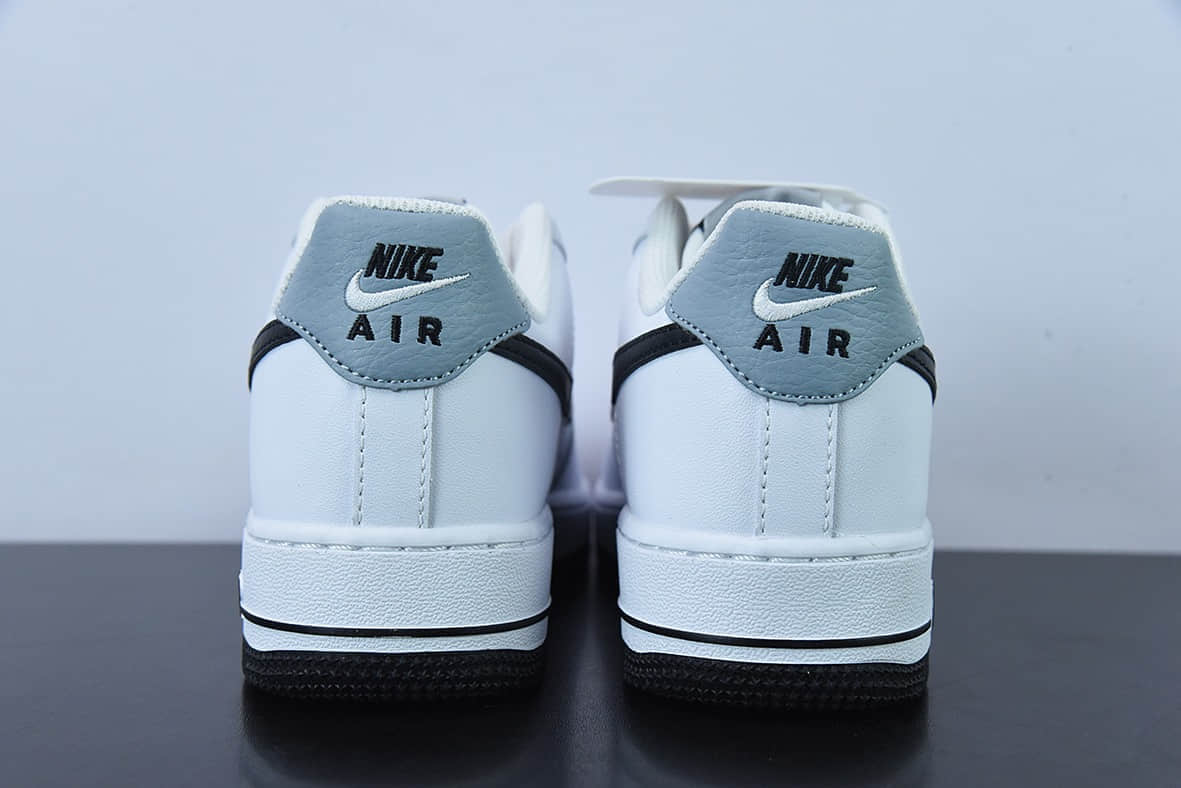 耐克Nike Air Force 1 AF1 白黑灰尾刺绣空军一号低帮休闲板鞋纯原版本 货号：CT5531-100