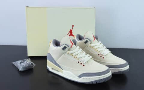 乔丹Air Jordan 3 Retro Muslin AJ3米白棉布低帮篮球鞋纯原版本 货号：DH7139-100