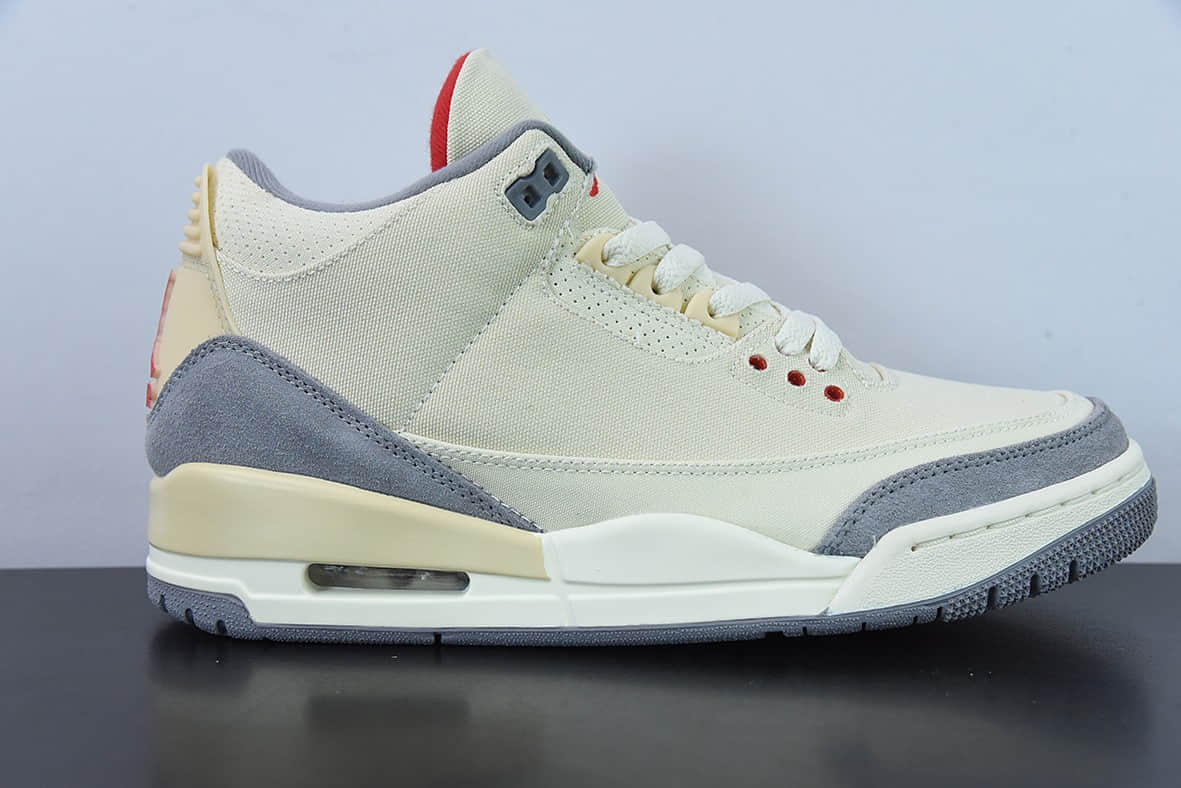 乔丹Air Jordan 3 Retro Muslin AJ3米白棉布低帮篮球鞋纯原版本 货号：DH7139-100