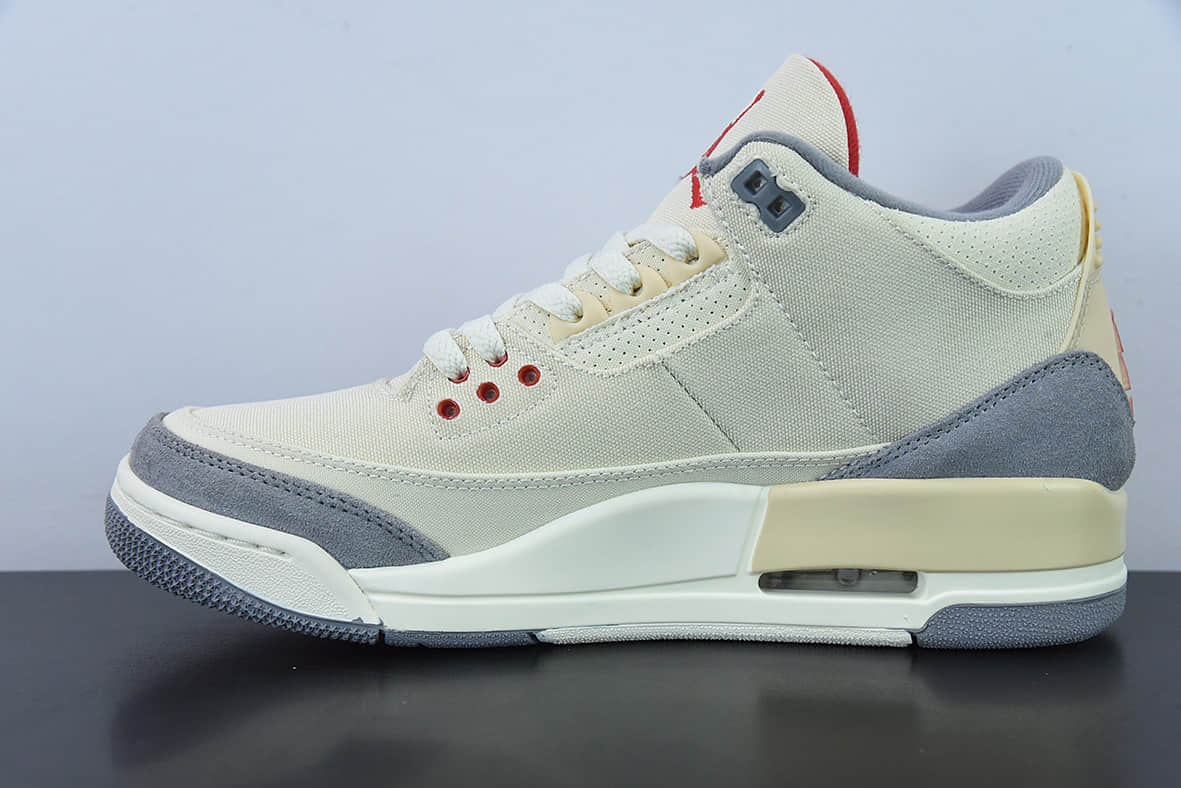 乔丹Air Jordan 3 Retro Muslin AJ3米白棉布低帮篮球鞋纯原版本 货号：DH7139-100