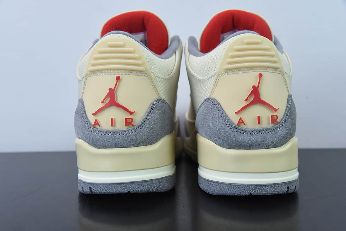 乔丹Air Jordan 3 Retro Muslin AJ3米白棉布低帮篮球鞋纯原版本 货号：DH7139-100
