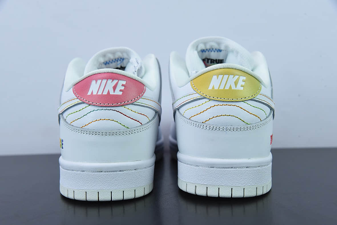 耐克Nike SB Dunk LowBe True白色彩虹光感变色扣篮系列低帮休闲运动滑板板鞋纯原版本 货号：DR4876-100