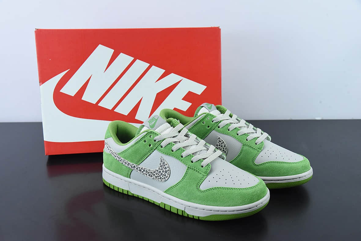 耐克Nike SB Dunk Low “豹纹勾”白绿运动休闲低帮板鞋纯原版本 货号：DR0156-300